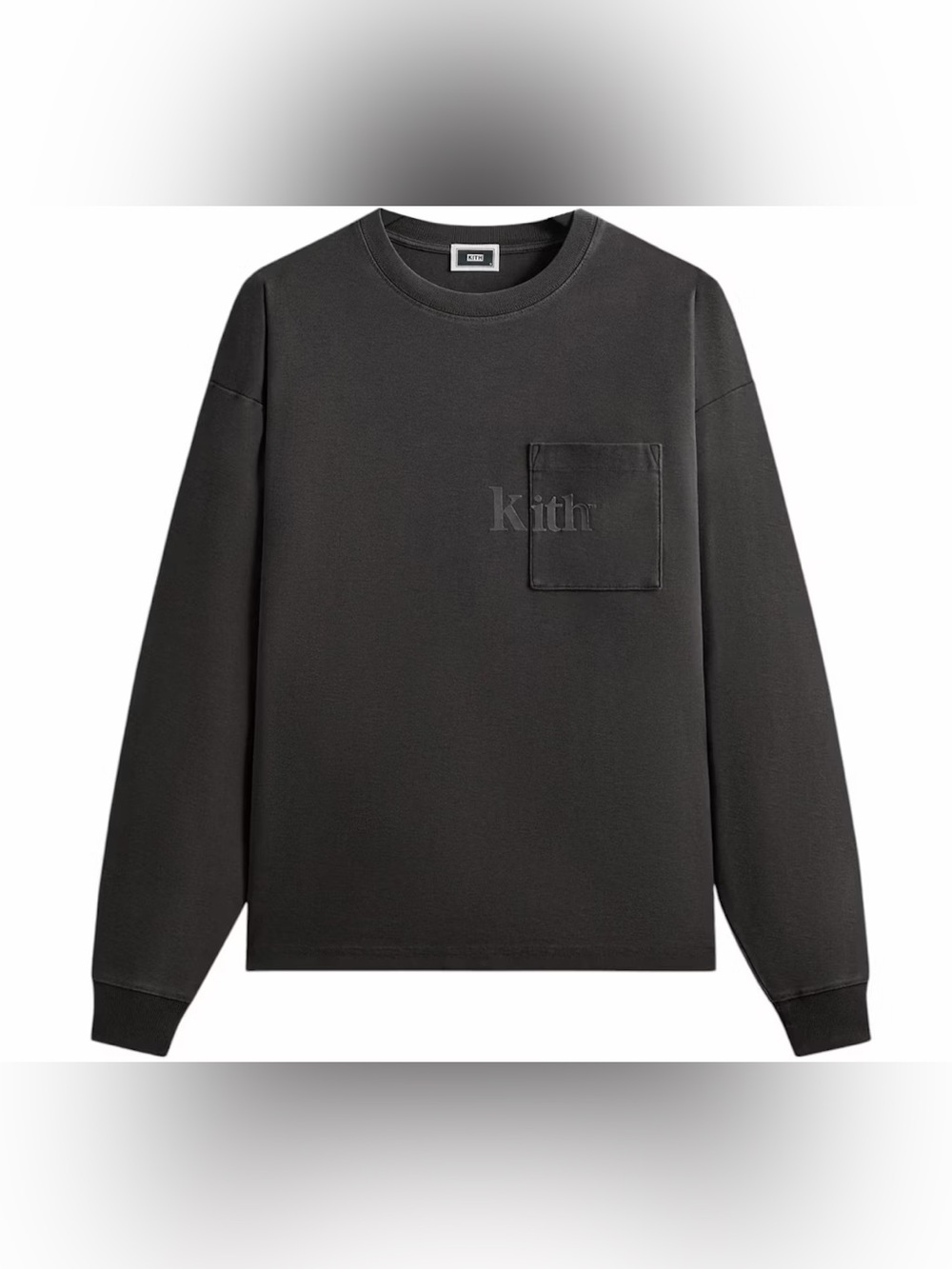 KITH men’s long sleeve quinn tee in carbon